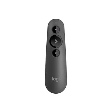 Logitech R500s, Dispositivo de Presentación Láser de Clase 1, Bluetooth y USB, para presentaciones, Compatibilidad universal, Radio de acción de 20 m, personalizable – Gris oscuro