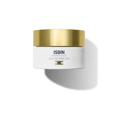 ISDIN Isdinceutics A.G.E. Reverse Day, Crema Facial Antiedad de Día con Ácido Hialurónico, Niacinamida y Glicerina que Remodela el Rostro, 50 g