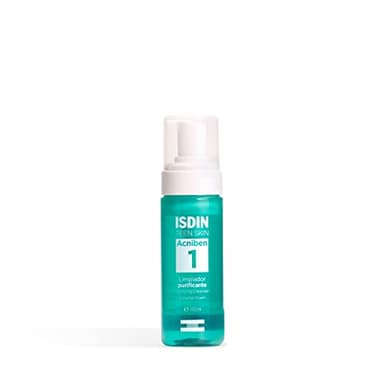 ISDIN ACNIBEN Paso 1 Limpiador Purificante Espuma Facial,Limpia los Poros en Profundidad de la Cara, Regula el Exceso de Sebo, 1 x 150 ml