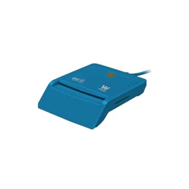 Woxter Lector Dni Combo - Lector DNI electrónico 3.0 y 4.0, Compatible con Las Tarjetas Smart Cards o Tarjetas Inteligentes, con 3 Ranuras para Tarjetas, Color Azul