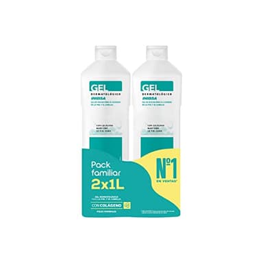 INIBSA Gel de baño dermatológico,Para El Cuidado De La Piel Y El Cabello, Ahorro Pack Dermatológico, 2 L (Paquete de 2 x 1 L)