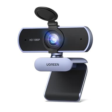 UGREEN Webcam Full HD 1080P 30FPS USB A PC Cámara 2 Micrófono Incorporado 85° Ángulo de Visión para Windows MacOS Linux Soporta Youtube Streaming Video Calling Zoom Videoconferencia(Gris)