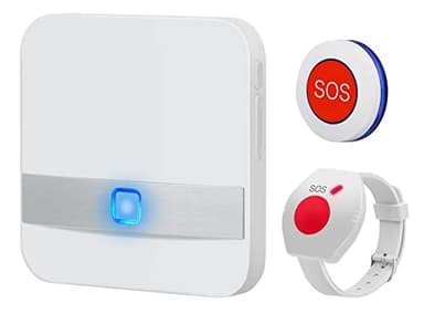 Avisador Personas Mayores,Boton Emergencia Ancianos,Emergencias En El Anciano Con 52 Tonos de Llamada y 4 Niveles de Volumen, Adecuado Para Ancianos, Enfermos, Discapacitados, Niños