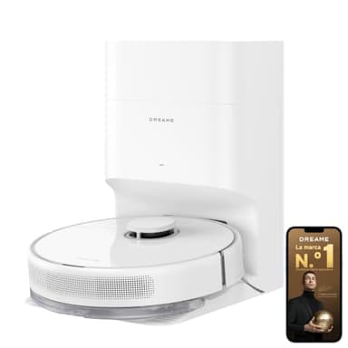 DREAME D10 Plus Gen 2 Robot Aspirador y Fregasuelos 2 en 1 con Base Autovaciado, 6.000Pa, LiDAR Navegación, Capacidad de Superar Obstáculos de 20MM, Mapa Multicapa, 5200 mAh Batería, Blanco