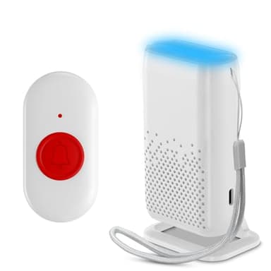 Botón de emergencia para personas mayores, inalámbrico, pulsera de llamada de emergencia, carga USB, pulsera de emergencia para personas mayores con 58 tonos de llamada, botón de emergencia para