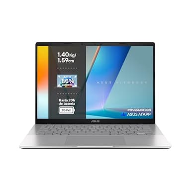 ASUS Vivobook S 14 S3407CA-LY040W - Ordenador Portátil 14" WUXGA (Intel Core Ultra 7 255H, 16GB RAM, 1TB SSD, ARC 140T, Windows 11 Home) Gris Mate - Teclado QWERTY español