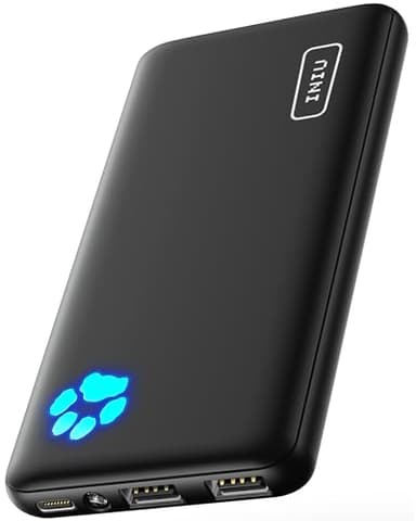 INIU Power Bank, Slimmest USB C Triple 3A de Alta Velocidad 10000mAh Bateria Externa, Bateria Portatil con Linterna para iPhone 15 14 13 12 11 X Pro MAX Samsung S22 S21 S20 iPad Tablet Airpods etc