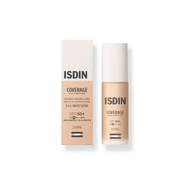 ISDIN Fotoprotector Coverage SPF 50+ 2.0 Beige Base de Maquillaje con Muy Alta Protección, 30 g