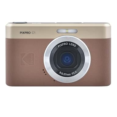 KODAK Pixpro C1 - Cámara Digital ultracompacta | 13MP BSI CMOS, Zoom 4X, Pantalla LCD de 2.8 Pulgadas, Flash LED - Marron