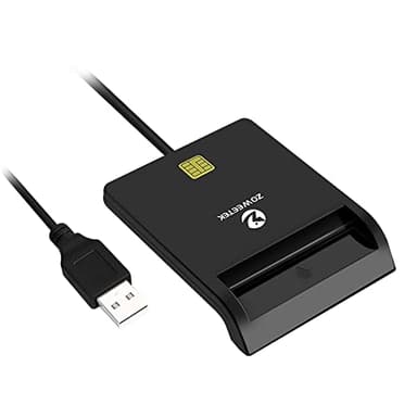ZOWEETEK Lector dnie electrónico, Lector dni, Compatible con Todas Las Tarjetas de DNI con USB.