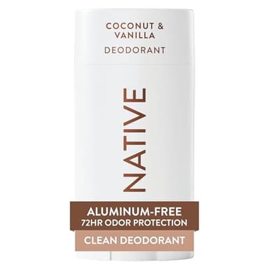 Native Desodorante Natural para Mujeres y Hombres – Sin Alcohol ni Aluminio – Aroma a Coco y Vainilla – Con Manteca de Karité, Aceite de Coco y Bicarbonato – Control del Olor por 72 Horas (75ml)