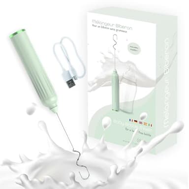 Mezclador De Biberones Anti Grumos CLIMSOM - Recargable Por USB, 3 Velocidades - Mezcla Homogénea Sin Grumos - Fácil De Limpiar - Para Todo Tipo De Leche
