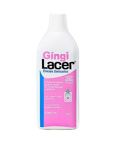 Lacer GINGI - Colutorio 1000 ml, Enjuague Bucal, Uso Diario, Boca Sana y Protegida, Previene la Caries y la Placa Dental, Limpia en Profundidad, Idónea para Pacientes Diabéticos