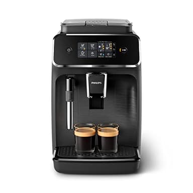Philips Serie 2200 Cafetera Espresso Automática - 2 Cafés, Pantalla Táctil, Espumador de Leche Clásico, Molinillo Cerámico, Negro Mate (EP2220/10)