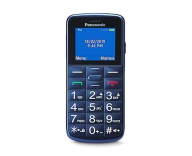 Panasonic KX-TU110EXC 2G, Teléfono Móvil Para Mayores, con Botón SOS, Llamada Prioritaria, Teléfono con Botones Grandes, Bluetooth, Linterna, Cámara, Azul