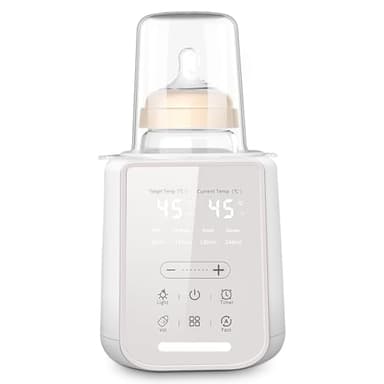 Vuxava Calienta Biberones Portátil 8-en-1 – Calentador de Biberones con Esterilizador, Función Descongelado, Luz Nocturna, Temporizador – Para Casa y Coche