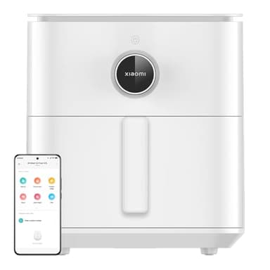 Xiaomi Smart Air Fryer 6.5L - Freidora de aire 6.5L, 1800W, +100 recetas, pantalla OLED, temperatura regulable 40°C-220°C °, Cocción uniforme 360°, blanco (Versión ES)
