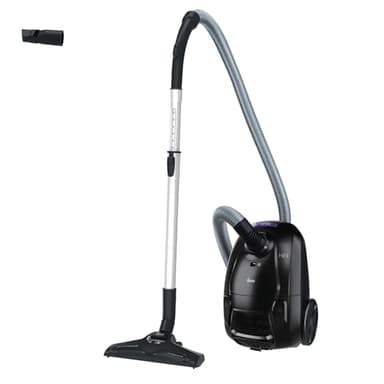 Hoover HE1 Compact – Aspirador con Bolsa para Suelos Duros y alfombras, con Cable, Filtro EPA, Bolsa de 2,5L, Accesorios Integrados y Radio de acción de 7,5 m [HEZ107HM]
