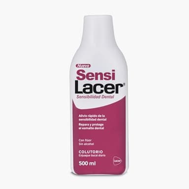 LACER SENSI - Colutorio 500 ml, Reduce la Hipersensibilidad Dental, Desensibilizante y Remineralizante, Enjuague Bucal Diario, Alto Contenido en Flúor