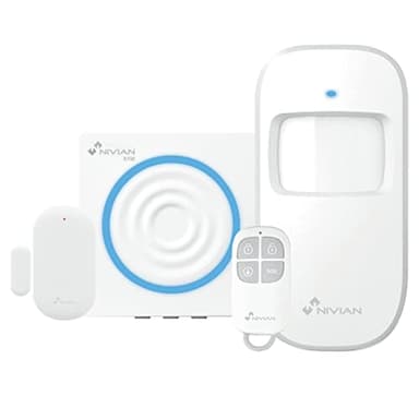 Nivian-Sistema de Alarma para Casa y Negocios Sin Cuotas Mensuales | Kit de Alarma WiFi con Control Remoto a través de App Tuya | Función SOS | Fácil Instalación Sin Cables