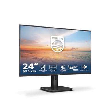 Philips 24E1N1100A Monitor 24 Pulgadas FHD, 120Hz, IPS, 1 MPRT, Adaptive Sync., Altavoces (1920x1080, 1x HDMI 1.4), Negro
