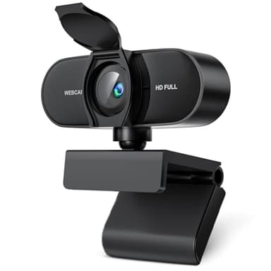 OFFCUP Webcam 1080p, Camara Web PC con Microfono y Cubierta de Privacidad, 360°Ajustable Plug and Play USB HD Camara para PC Computadora Videoconferencias Gaming Conferencias