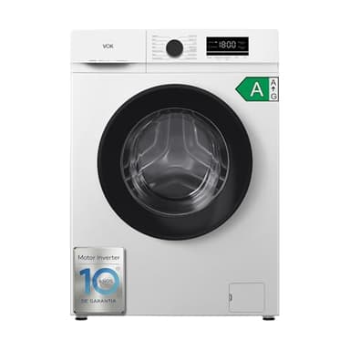 Lavadora 6kg VOK EVW-6BAWL2410 con Instalación Incluida, Clase A, Motor Inverter, 1000 RPM, Fondo Reducido 42 cm, Blanca