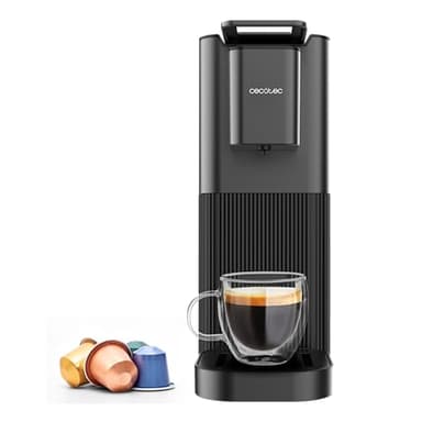 Cecotec Cafetera de Cápsula Power Caps 20. 1400W, 20Bares, Thermoblock, Compatible Cápsulas Nespresso, Depósito Agua 700ml, Autoapagado, Altura Regulable, Filtro Desmontable, 2 Modos, Antideslizante