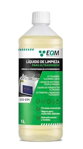 EQM Líquido Limpiador para Ultrasonidos Concentrado 1 L – Apto para Metales y Acero – Ideal para Joyas, Gafas, Plata y Dentaduras