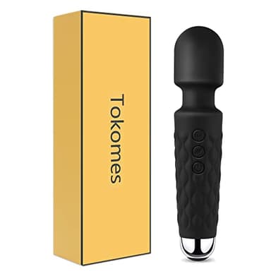 Masajeador de varita eléctrica, inalámbrico, impermeable, recargable por USB, con 8 potentes velocidades, 20 modos de vibración, mini frecuencia para dolores musculares y recuperación deportiva