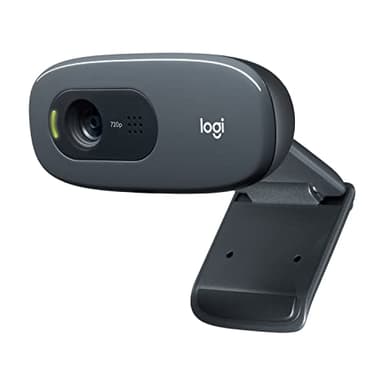 Logitech C270 Webcam HD, 720p/30fps, Video-Llamadas HD Amplio Campo Visual, Corrección de Iluminación, Micrófono Reductor de Ruido, FaceTime, Hangouts, WebEx, PC/Mac/Portátil/Tablet/Chromebook-Grafito