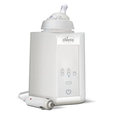 Chicco Calienta Biberones Doméstico y de Viaje con 2 Programas y Apagado Automático, Calienta Temperatura adecuado, Calentador de Alimentos para Bebés, Apto para Tarritos, 110W, Color Blanco