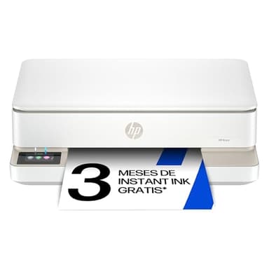 HP Envy 6120e 714L8B, Impresora multifunción de inyección de tinta A4 a color, Conexión Wi-Fi, Impresión a doble cara automática, hasta 10 ppm, 3 meses de impresión Instant Ink con HP+, Blanca