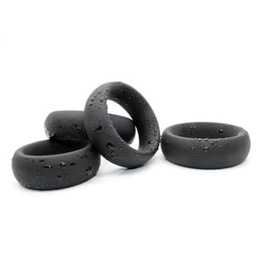XaiYimee 4 Anillos elásticos de Silicona Impermeables, Anillos de Gimnasio, Anillos de Juego para Hombres