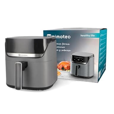 M mimotec – Air Fryer Biota Touch 5,7L Freidora de Aire sin Aceite, 1700W, 8 Menús Digitales, Pantalla Táctil, Temporizador 60min regulable, 80-200°C, Reducción de Grasa para Cocina Saludable