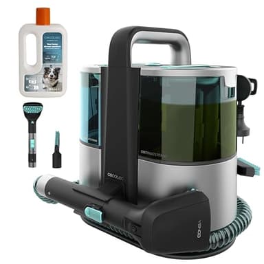 Cecotec Aspirador de Tapicerías con Cable Conga 4000 Carpet&Spot Clean. 400 W, 2 Depósitos: de Agua Limpia y Otro de Sucia, Pulverizador de Agua y 12 kpa de Succión, Radio de Acción 5m