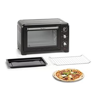 Moulinex Optimo OX4648 - Horno de Convección 33 L, 6 Modos de Cocción, Termostato hasta 240 y Temporizador hasta 120 Minutos, Bandeja de Horneado y Rejillas Reversibles, Diseño Compacto
