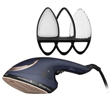 Russell Hobbs 2 en 1 Plancha Vertical y Tradicional Steam Genie Con Vapor (1800 W, Suela Cerámica, 3 Accesorios: Ropa Delicada, Tapicería y Quitapelusas) 28370-56