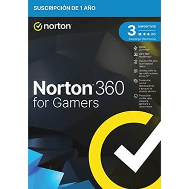 Antivirus Nordon 360 for Gamers 50 GB ESPAÑOL 1 Usuario 3 Dispositivos 1 AO IN Box