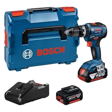 Bosch Professional 18V System GSB 18V-55 - Taladro percutor a batería (Brushless, 55 Nm, 2 baterías x 4.0 Ah, en L-BOXX)