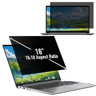 Hinnwer Filtro de Privacidad de 16 Pulgadas 16:10, Anti Luz Azul, Antirreflectante, Filtros de Pantalla para Ordenador Portáti 16” con HP/DELL/Acer/Lenovo/Thinkpad/ASUS/Sony