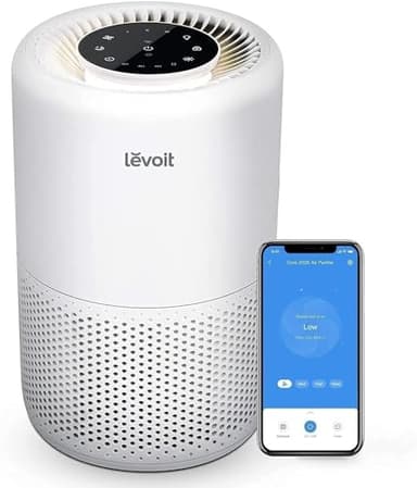LEVOIT Purificador de Aire Inteligente, Filtro HEPA, Control por Alexa, Silencio Modo Sueño inferior a 24dB, Elimina 99,97% de Alergia Polen Olor y Caspa de Mascota,Blanco