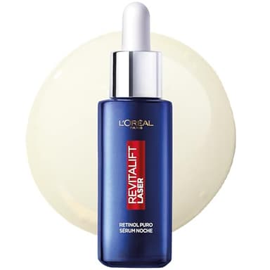 L'Oreal Paris Dermo Expertise Sérum de Noche Revitalift Laser con Retinol Puro, Cuidado Antiedad, Corrige Arrugas Profundas, 30 ml (Paquete de 1)