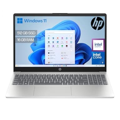 HP 15-fd0403ns - Ordenador portátil de 15.6" FHD (Intel Core 5 120U, 16GB RAM, 512GB SSD, Intel Graphics, Windows 11) Silver - Teclado QWERTY Español
