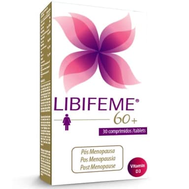 LIBIFEME, 60 + Mejora La Lubricacion Vaginal Y La Sensibilidad En La Pos Menopausia – Mejora La Hidratación De La Piel Y Las Mucosas En General (Ojos, Boca Y Vagina) –, 30 Pastillas