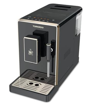 Tornado TCM-9008A-GS Machine À Expresso AUTOMATIQUE, BROYEUR INTÉGRÉ, CAFÉ EN Grains, Noir