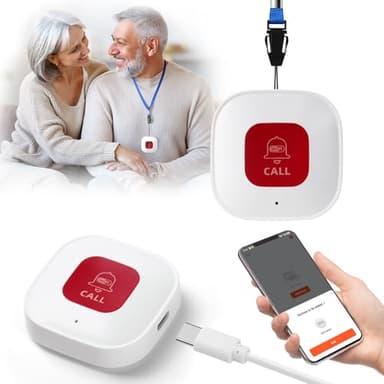 Ainiv Avisador Personas Mayores, Inteligente WiFi Boton Emergencia Ancianos, Alarma de Pánico para Personas Mayores, Alarma de Seguridad de Alerta de Vida Inalámbrica SOS Inteligente para Cuidadores