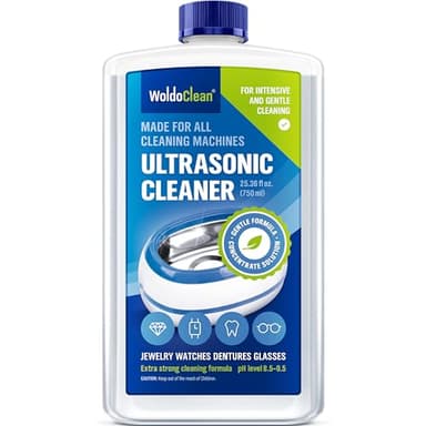 WoldoClean Limpiador Ultrasonidos Concentrado 750ml - Líquido para Máquina Ultrasónica, Sin Alcohol para Gafas, Joyas, Dental, Monedas & Carburadores
