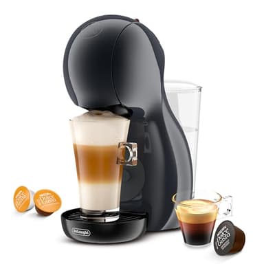 De'Longhi Nescafé Dolce Gusto Piccolo XS EDG210.A, Cafetera de Cápsulas con Diseño Compacto, Apagado Automático, Bebidas Frías y Calientes, 15 Bares de Presión, Grafito Negro