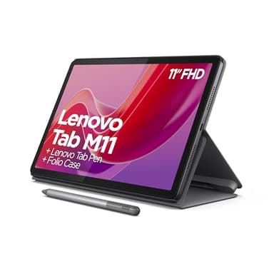 Lenovo Tab M11 - Tablet de 11" (MediaTek Helio G88, 8GB RAM, 128GB Ampliables hasta 1 TB, 4 Altavoces, WiFi, Bluetooth, Android 13) Gris Luna - Incluye Funda y Tab Pen